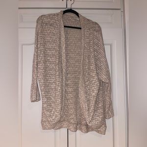 Beige knit type cardigan. XL